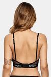 Prettycat Lightly Padded Nonwired Triangle Cup Bralette For Women - Black — thumbnail 3