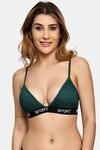Prettycat Lightly Padded Nonwired Triangle Cup Bralette For Women - Green — thumbnail 1