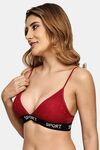 Prettycat Lightly Padded Nonwired Triangle Cup Bralette For Women - Maroon — thumbnail 2