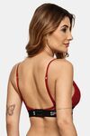 Prettycat Lightly Padded Nonwired Triangle Cup Bralette For Women - Maroon — thumbnail 3