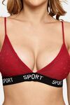 Prettycat Lightly Padded Nonwired Triangle Cup Bralette For Women - Maroon — thumbnail 5