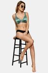Prettycat Removable Cup Deep V-Neckline Bra For Women - Green — thumbnail 4