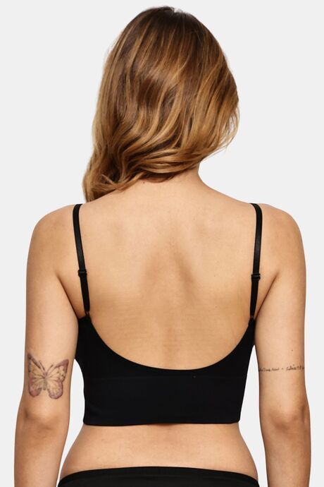 Prettycat Removable Cup Bralette Bra For Women - Black — image 3