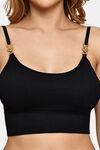 Prettycat Removable Cup Bralette Bra For Women - Black — thumbnail 5