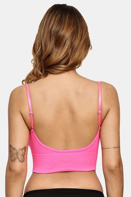 Prettycat Removable Cup Bralette Bra For Women - Pink — image 3