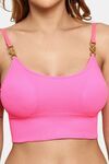 Prettycat Removable Cup Bralette Bra For Women - Pink — thumbnail 5