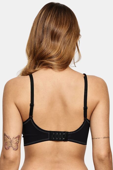Prettycat Wireless Removable Cup Sports Bra For Women - Black — image 3