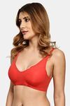 Prettycat Wireless Removable Cup Sports Bra For Women - Red — thumbnail 2
