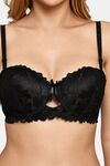 Prettycat Pushup Padded Underwire Lace Bra For Women - Black — thumbnail 5