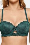 Prettycat Pushup Padded Underwire Lace Bra For Women - Green — thumbnail 5