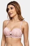 Prettycat Pushup Padded Underwire Lace Bra For Women - Mauve — thumbnail 2
