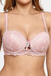 Prettycat Pushup Padded Underwire Lace Bra For Women - Mauve — thumbnail 5