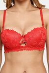 Prettycat Pushup Padded Underwire Lace Bra For Women - Red — thumbnail 5