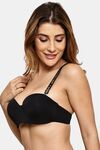 Prettycat Lightly Padded Underwire Multiway Balconette Bra - Black — thumbnail 2