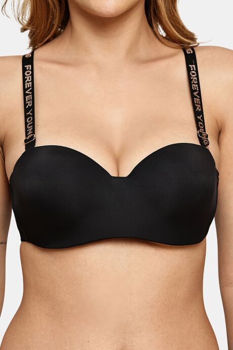 Prettycat Lightly Padded Underwire Multiway Balconette Bra - Black — image 5