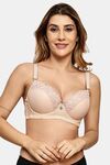 Prettycat Underwire Lace T-Shirt For Women  - Beige — thumbnail 1