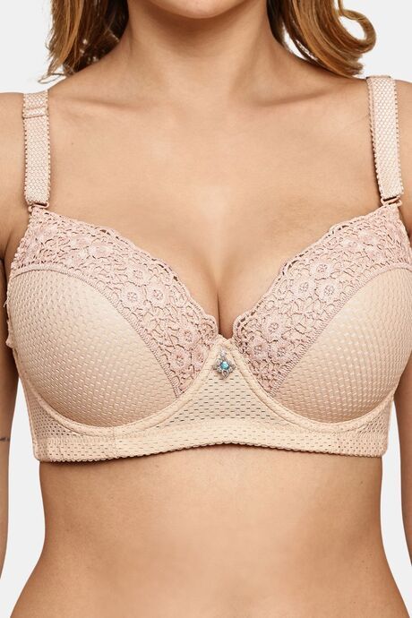 Prettycat Underwire Lace T-Shirt For Women  - Beige — image 5