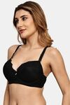 Prettycat Underwire Lace T-Shirt For Women  - Black — thumbnail 2