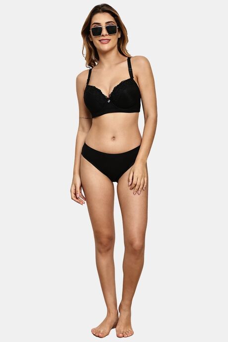 Prettycat Underwire Lace T-Shirt For Women  - Black — image 4