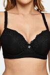 Prettycat Underwire Lace T-Shirt For Women  - Black — thumbnail 5
