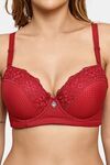 Prettycat Underwire Lace T-Shirt For Women  - Red — thumbnail 5
