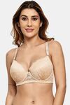Prettycat Underwire Floral Lace T-Shirt For Women  - Beige — thumbnail 1