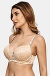 Prettycat Underwire Floral Lace T-Shirt For Women  - Beige — thumbnail 2