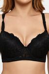 Prettycat Underwire Floral Lace T-Shirt For Women  - Black — thumbnail 5