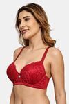 Prettycat Underwire Floral Lace T-Shirt For Women  - Red — thumbnail 2