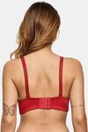 Prettycat Underwire Floral Lace T-Shirt For Women  - Red — thumbnail 3