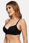 Prettycat Pushup Padded Underwire Lace T-Shirt Bra For Women - Black — thumbnail 2