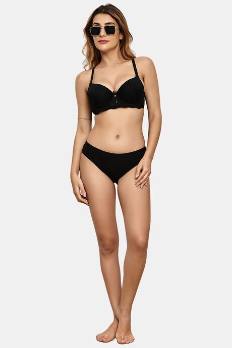 Prettycat Pushup Padded Underwire Lace T-Shirt Bra For Women - Black — image 4