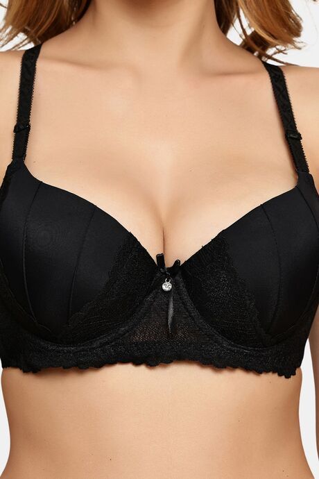 Prettycat Pushup Padded Underwire Lace T-Shirt Bra For Women - Black — image 5