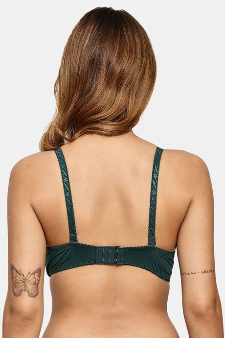 Prettycat Pushup Padded Underwire Lace T-Shirt Bra For Women - Green — image 3