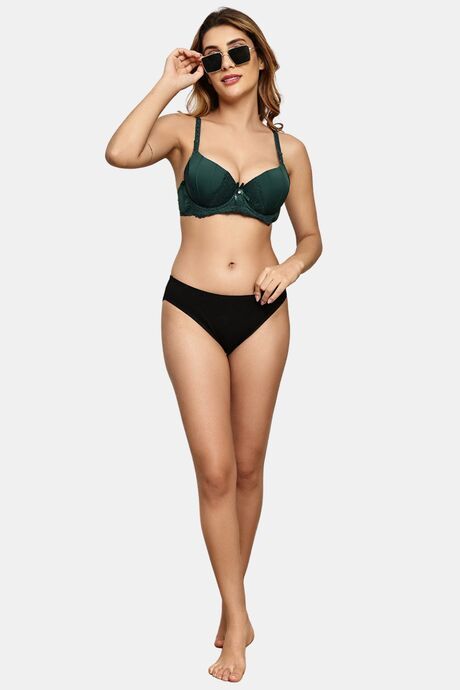 Prettycat Pushup Padded Underwire Lace T-Shirt Bra For Women - Green — image 4