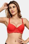 Prettycat Pushup Padded Underwire Lace T-Shirt Bra For Women - Red — thumbnail 1