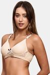 Prettycat Women’S Lace Non-Wired Lightly Padded T-Shirt Bra - Beige — thumbnail 2