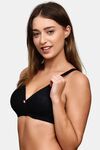 Prettycat Women’S Lace Non-Wired Lightly Padded T-Shirt Bra - Black — thumbnail 2