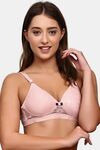 Prettycat Women’S Lace Non-Wired Lightly Padded T-Shirt Bra - Pink — thumbnail 2