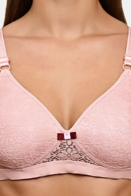 Prettycat Women’S Lace Non-Wired Lightly Padded T-Shirt Bra - Pink — image 5