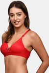 Prettycat Women’S Lace Non-Wired Lightly Padded T-Shirt Bra - Red — thumbnail 2