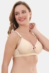 Prettycat Lightly Padded Non-Wire Lace T-Shirt Bra - Beige — thumbnail 4