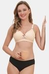 Prettycat Lightly Padded Non-Wire Lace T-Shirt Bra - Beige — thumbnail 6
