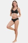 Prettycat Lightly Padded Non-Wire Lace T-Shirt Bra - Black — thumbnail 5
