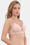 Prettycat Lightly Padded Non-Wire Lace T-Shirt Bra - Pink — thumbnail 4