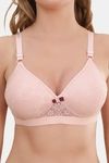 Prettycat Lightly Padded Non-Wire Lace T-Shirt Bra - Pink — thumbnail 7