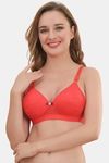 Prettycat Lightly Padded Non-Wire Lace T-Shirt Bra - Red — thumbnail 1