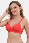Prettycat Lightly Padded Non-Wire Lace T-Shirt Bra - Red — thumbnail 3