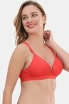 Prettycat Lightly Padded Non-Wire Lace T-Shirt Bra - Red — thumbnail 4