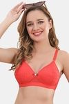 Prettycat Lightly Padded Non-Wire Lace T-Shirt Bra - Red — thumbnail 7